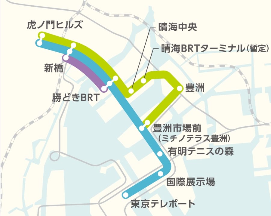 東京市區到豐洲市場交通方式整理|百合海鷗線、都營巴士、東京BRT巴士、高速巴士